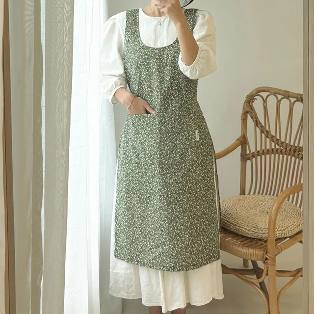 한스갤러리 공방 린넨 앞치마 꽃집 플로리스트 카페 원피스 앞치마