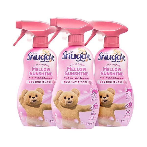 [오늘출발] 스너글 섬유탈취제 멜로우 선샤인 퀵 드라이 470ml 3개팩