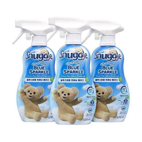 스너글 섬유탈취제 블루 스파클 프레시 플러스 470ml 3개팩