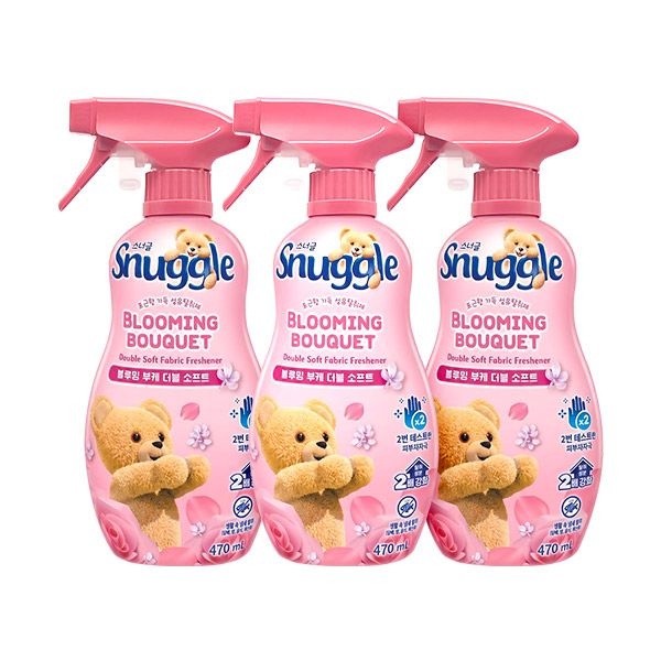 [오늘출발] 스너글 섬유탈취제 블루밍 부케 더블 소프트 470ml 3개팩