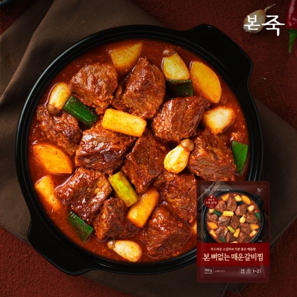 본죽 [본죽] 5분완성 뼈없는 매운 소갈비찜 700g 1팩/2팩/4팩 2만원 이상 4% 중복쿠폰