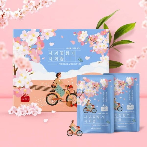 우체국쇼핑 사과100% 사과꽃향기 사과즙 (벚꽃에디션) 100ml x 30팩 120704