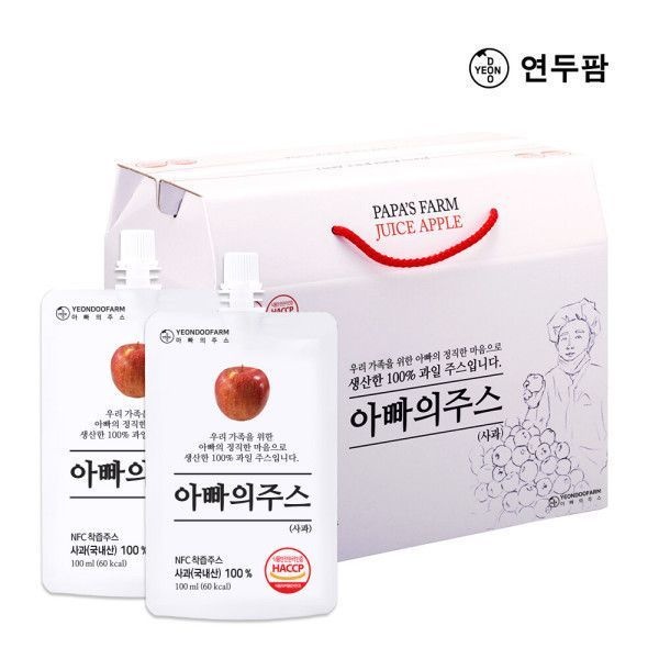 연두팜 아빠의주스 사과즙 100ml 40개입 1박스 120701