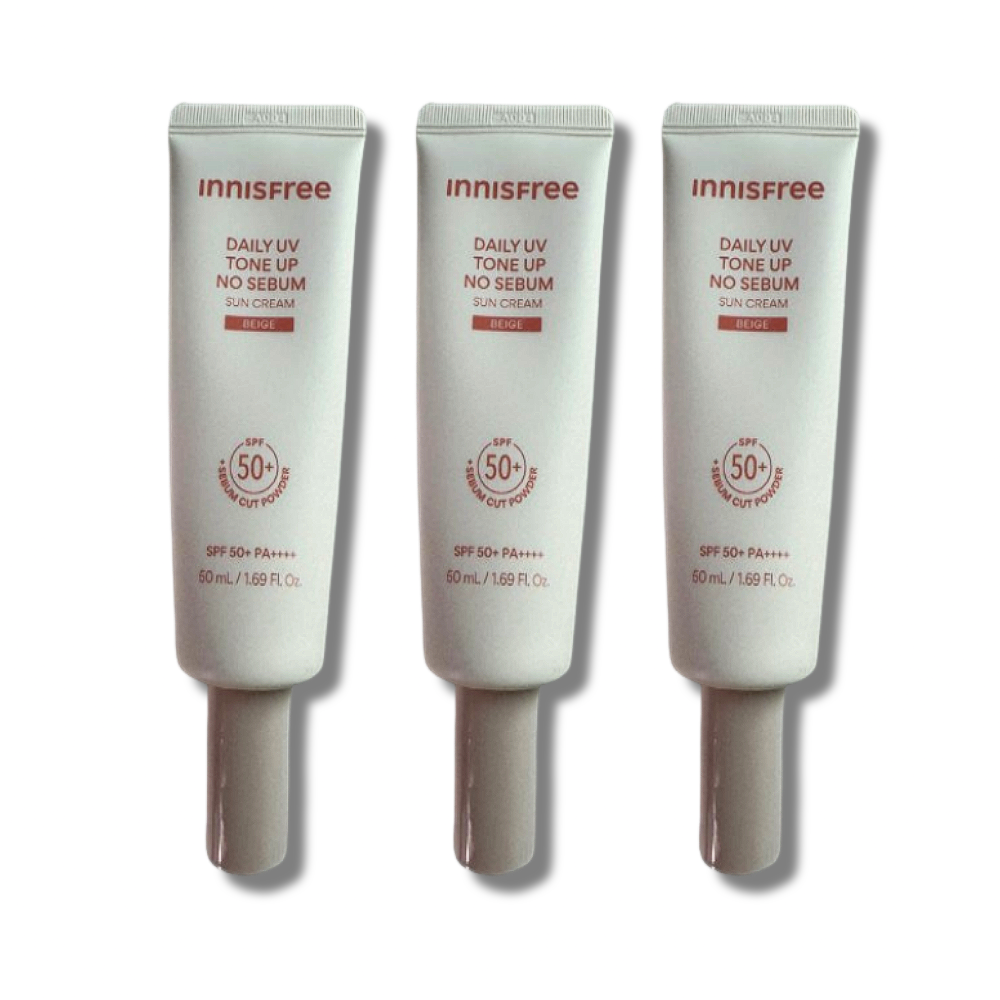 이니스프리 데일리 UV 톤업 노세범 선크림 베이지 50ml 3개