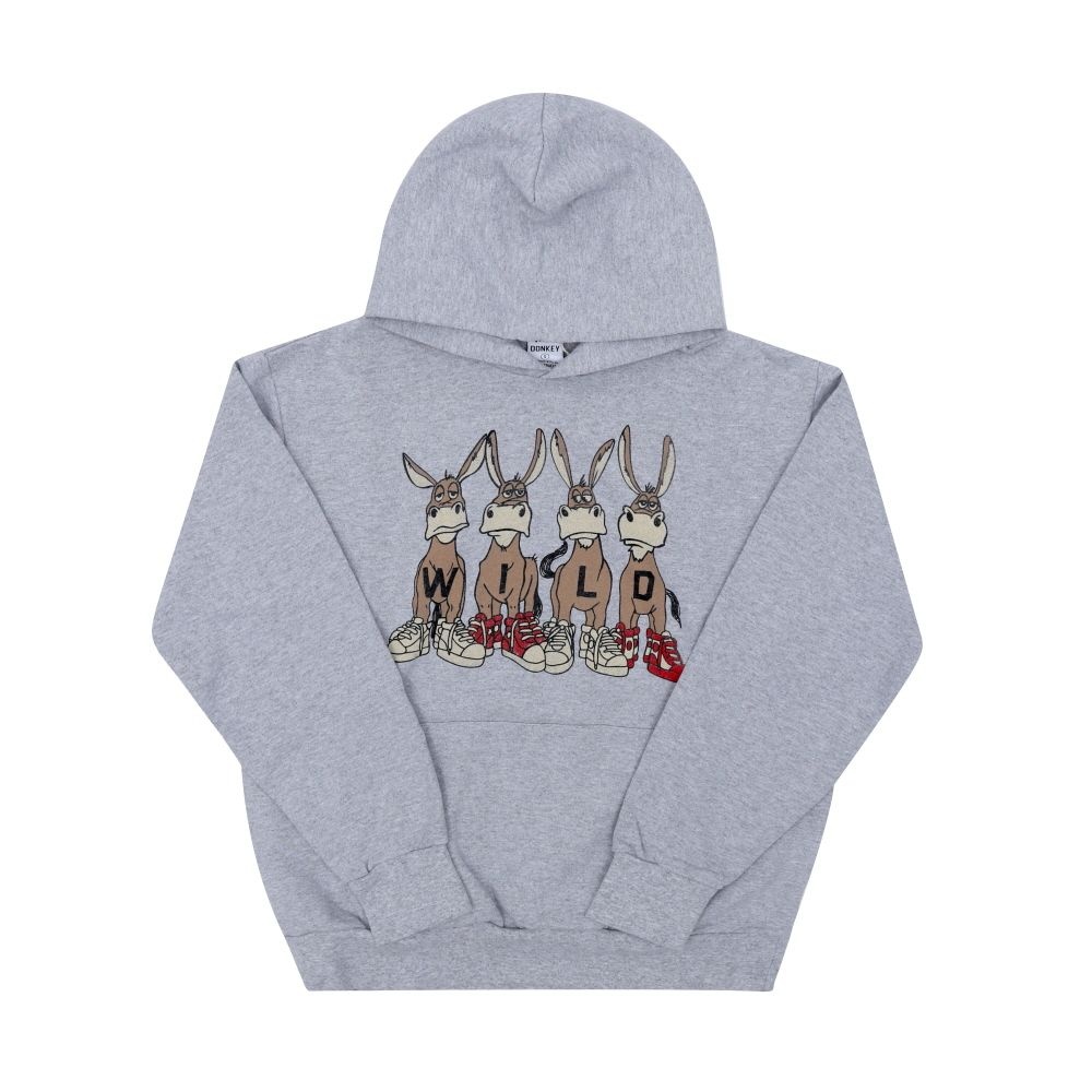 [와일드동키 WILD DONKEY] FC-BASKET HEATHER GREY 공용 후드티