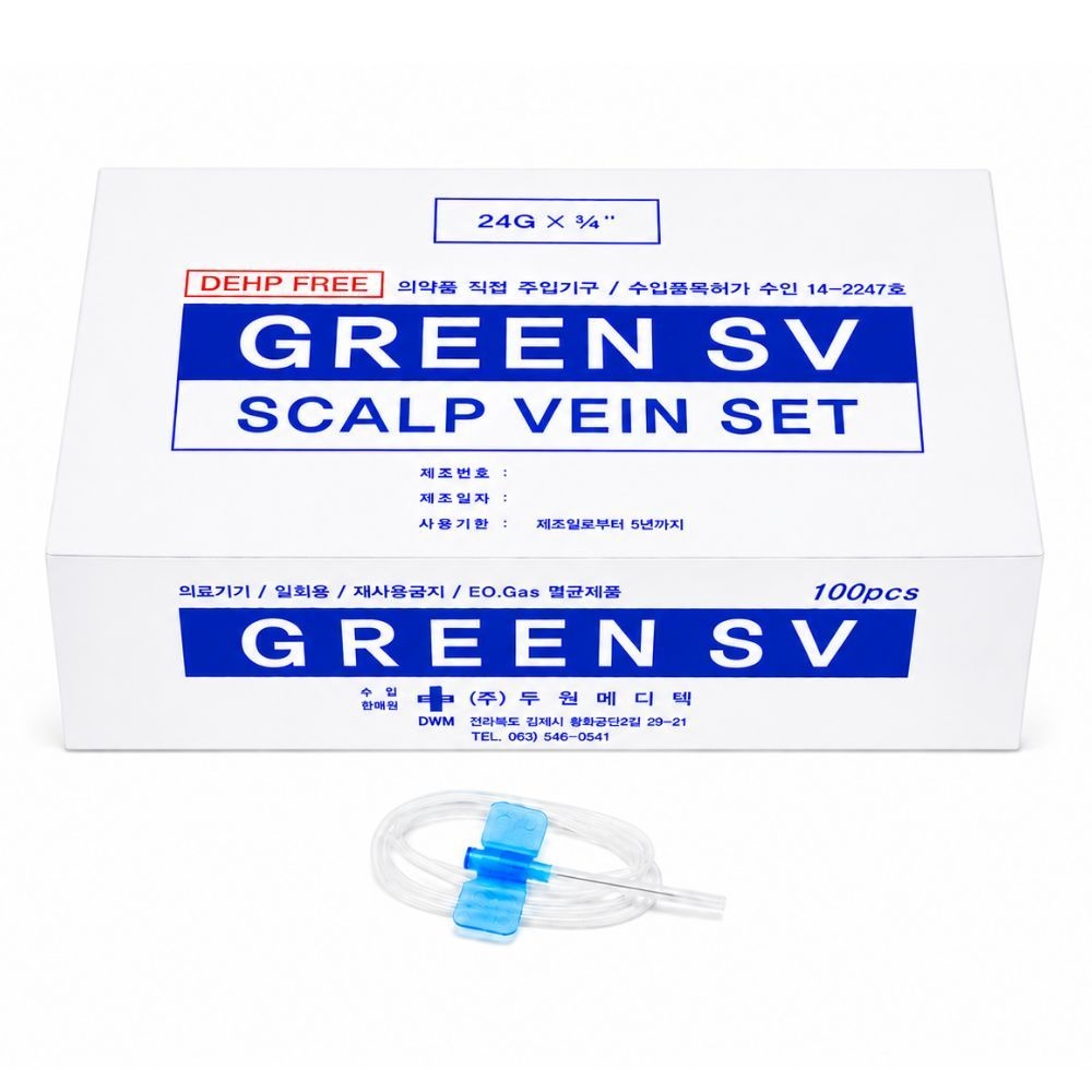 두원 나비침 24G 3/4인치 스칼프베인세트, 100개입