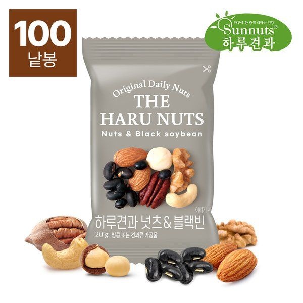 썬넛트 썬넛트 하루견과 하루견과넛츠 블랙빈100봉/견과류 호두 아몬드 검은콩 영양간식