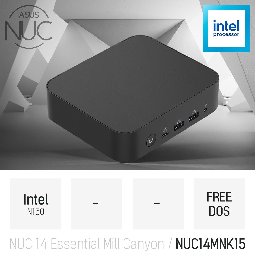 [오늘출발] ⓒ ASUS NUC 14 Essential Mill Canyon NUC14MNK15 (베어본) / 사무용 인강용 산업용 미니PC