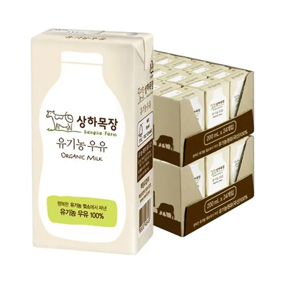 [APP] 상하목장 유기농 멸균 우유 200ml 48팩