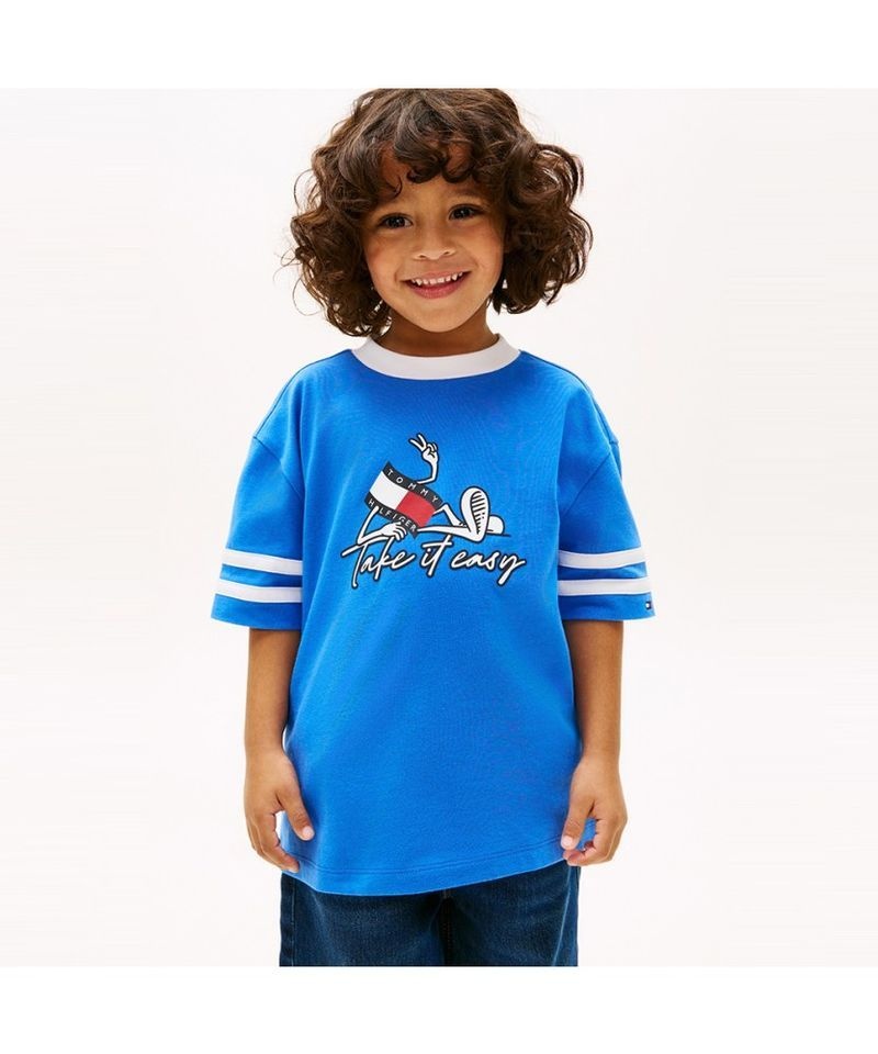 <매장정품> 타미힐피거 Tommy Hilfiger KIDS 그래픽 로고 크루넥 티셔츠 T42G1KKO630BT1C6H 501014