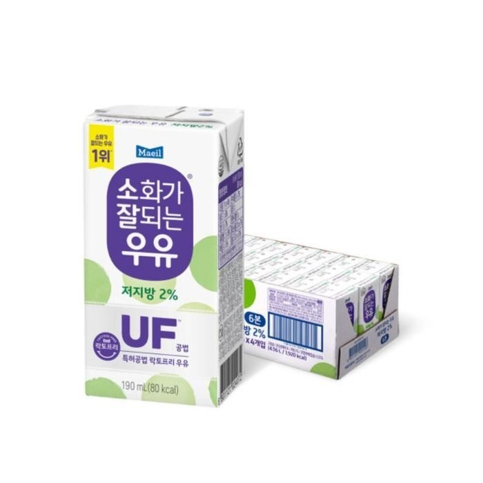 매일 소화가잘되는우유 저지방 멸균 190ml 24팩
