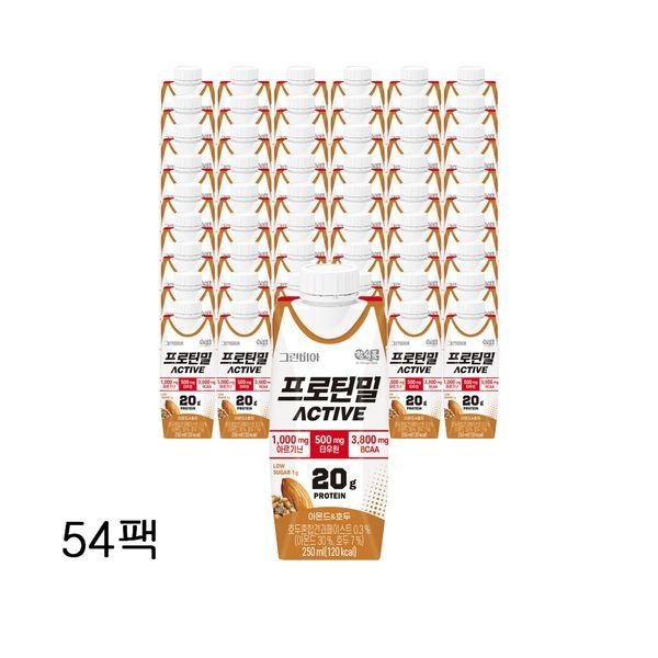 그린비아 프로틴밀 액티브 아몬드와호두 250ml x 54팩