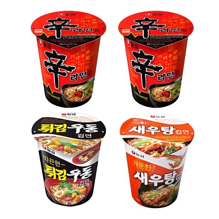 신라면컵 12개+ 튀김우동컵6개+새우탕컵6개 (총24개)