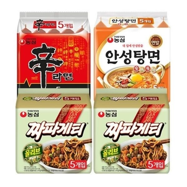 신라면 5입 + 안성탕면 5입 + 짜파게티 10입