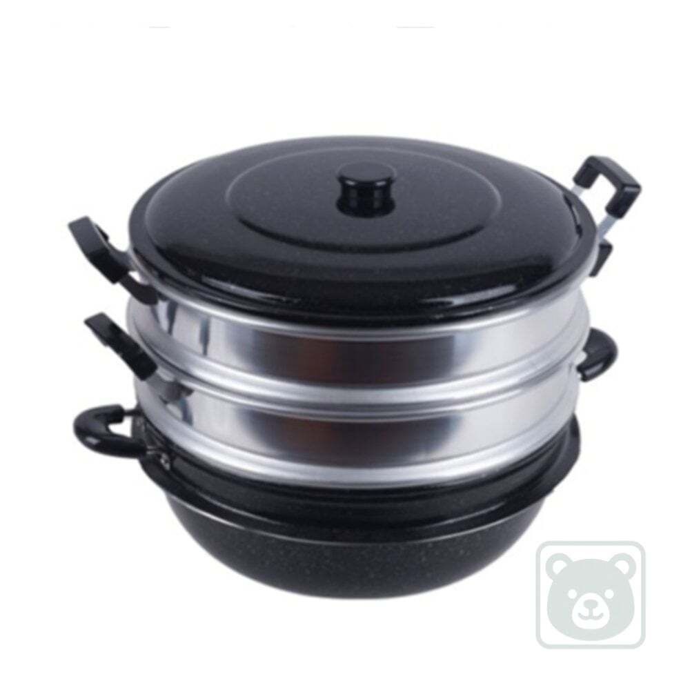 꼭필스 3단 가마솥 40CM  대형가마솥 찜요리가마솥 다단찜기