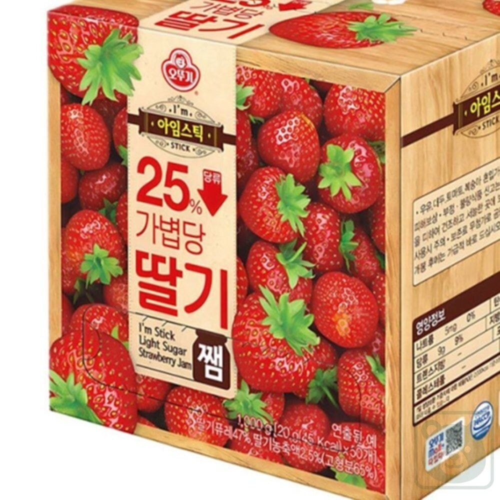 꼭필스 오뚜기 딸기잼 1000G 휴대용 잼 아임스틱잼 샌드위치잼