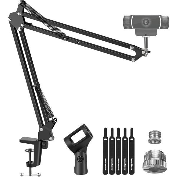 InnoGear [해외] InnoGear 웹캠 스탠드 Logitech 로지텍 BRIO 4K C920 C920S C922 C922x C925e C930 NexiGo N60 웹캠용 붐 암 마운트 Blue Yeti Snowball Nano