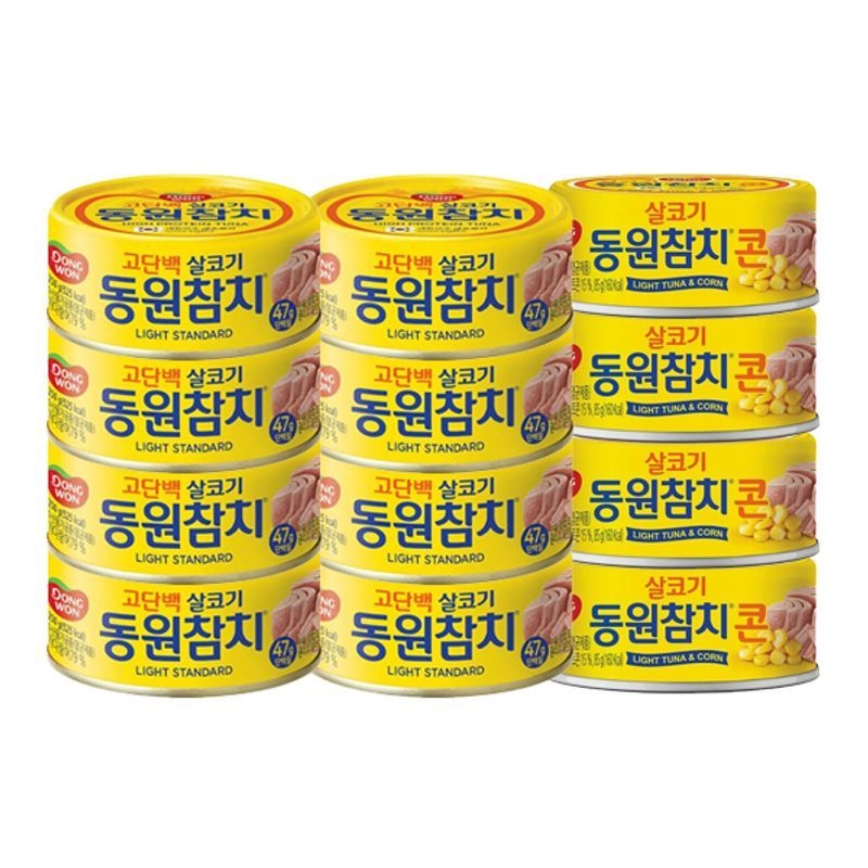동원 라이트참치 85g 8캔 + 콘참치 85g 4캔
