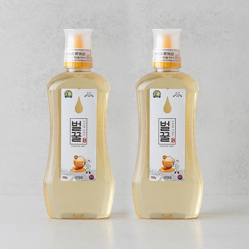 자연맛남 [소백산꿀아저씨]국내산 벌꿀 900g x 2개