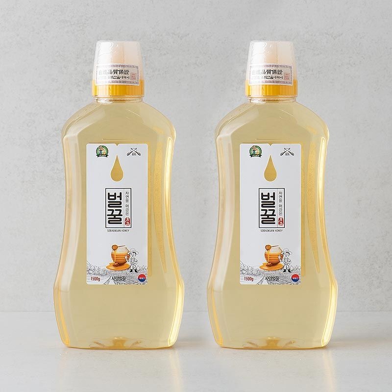 자연맛남 [소백산꿀아저씨]국내산 벌꿀 1.5kg x 2개