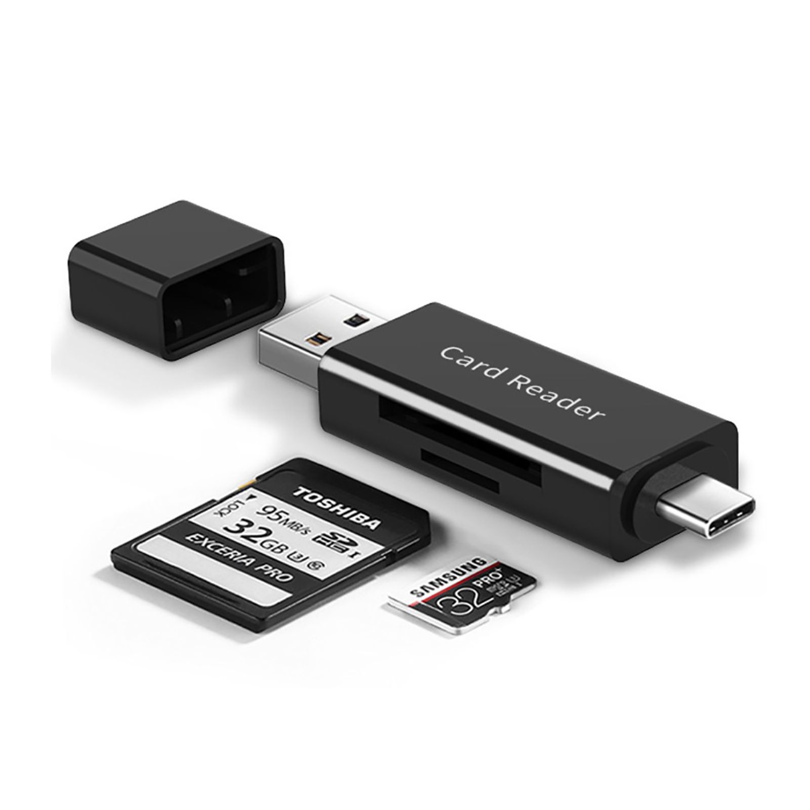 (현대Hmall) 라온 CR-100C USB3.0 C타입 OTG SD리더기 마이크로SD 멀티카드리더기 블랙