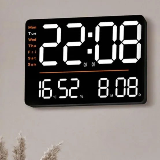 LED 스퀘어 온습도 요일 알람 타이머 전자 벽시계