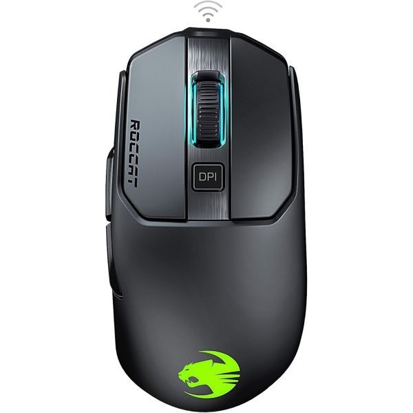 ROCCAT [해외] ROCCAT Kain 200 무선 PC 게이밍 마우스 AIMO RGB 백라이트 조명 Owl-Eye 광학 센서 인체공학적 사용감 5개의 측면 버튼 최