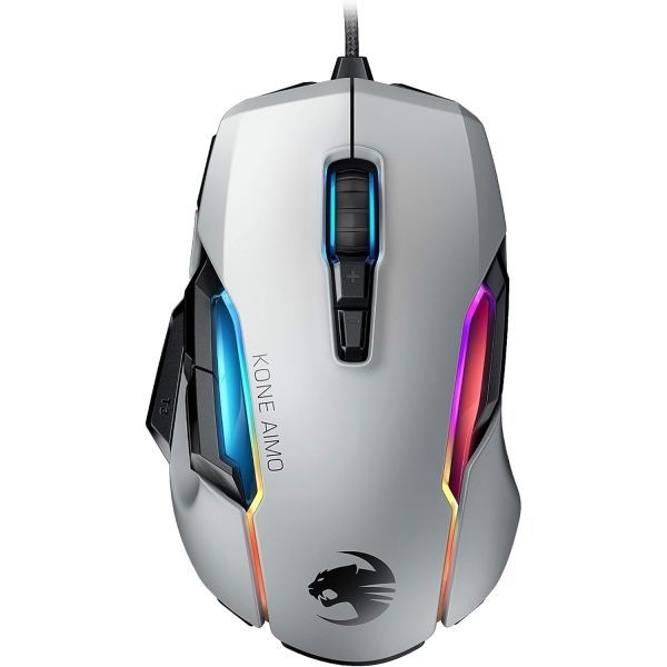 ROCCAT [해외] ROCCAT Kone AIMO Remastered PC 게이밍 마우스 광학식 RGB 백라이트 23개 프로그래밍 가능 키 내장 메모리 팜 그립 Owl Eye 센