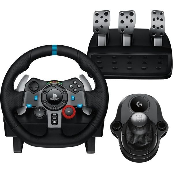 Logitech G [해외] 로지텍 G G29 SE 드라이빙 포스 레이싱 스티어링 휠 페달 세트 피드백 자연 추출물 가죽 시프터 포함 PS5 PS4 PC Mac 호