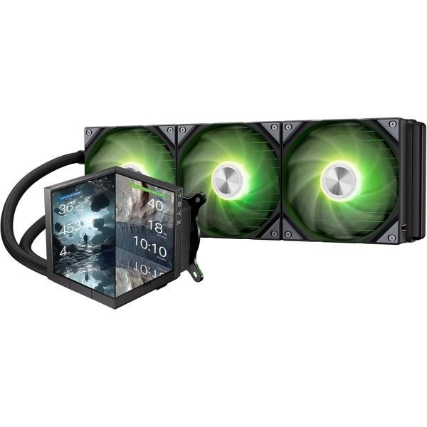 [해외] TRYX 트릭스 STAGE 360 ARGB 360mm AIO 4.0'' IPS 듀얼 스크린 맞춤형 쿨러 LCD 디스플레이 254PPI 60Hz 주사율 Asetek 7세대 V2 280W T