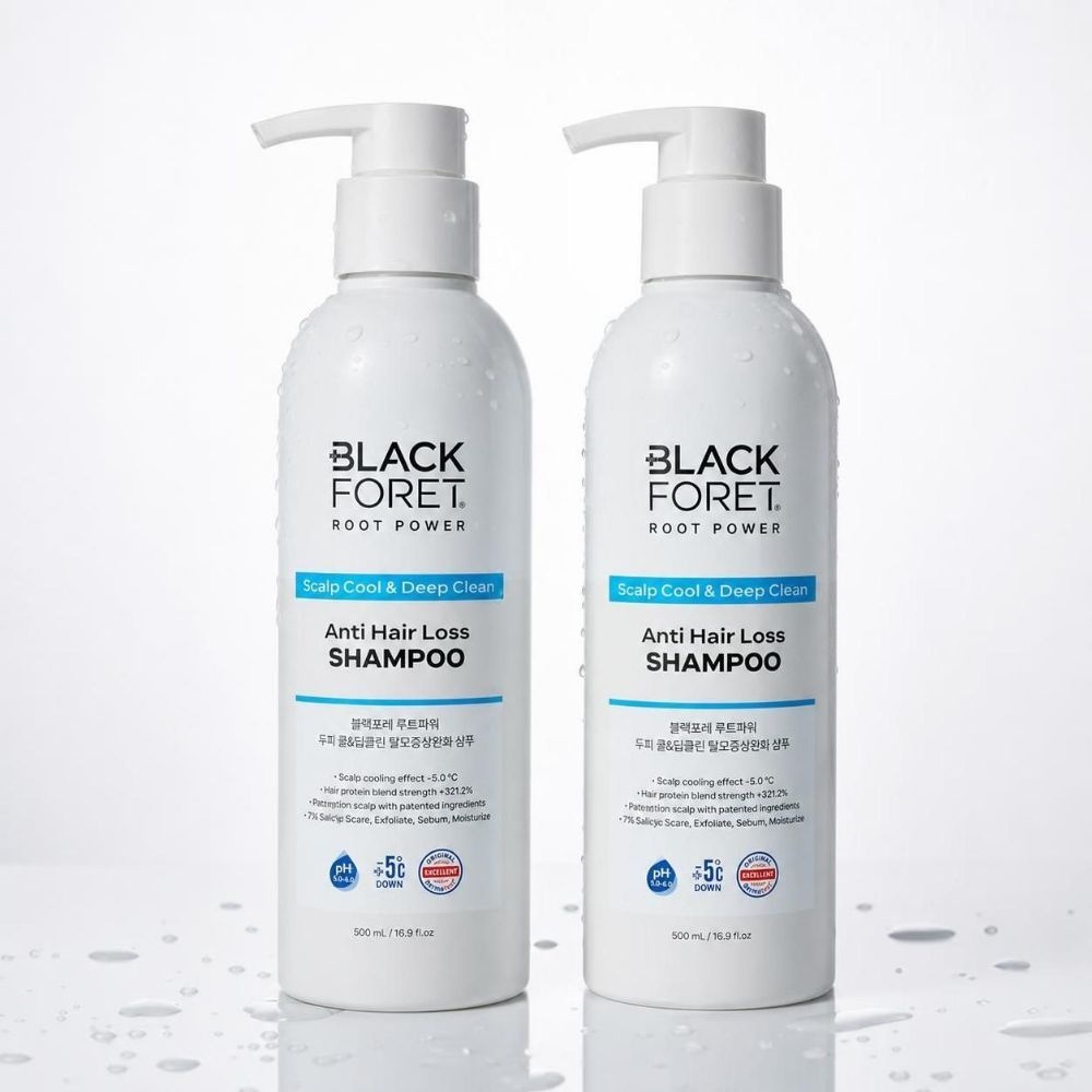 블랙포레 루트파워 두피 쿨 앤 딥클린 탈모증상완화 샴푸, 500ml, 2개