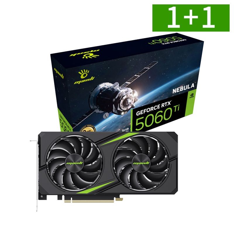 오엠티 1+1 MANLI 지포스 그래픽카드 RTX 5060 Ti Nebula V2 D7 8GB 인텍앤컴퍼니
