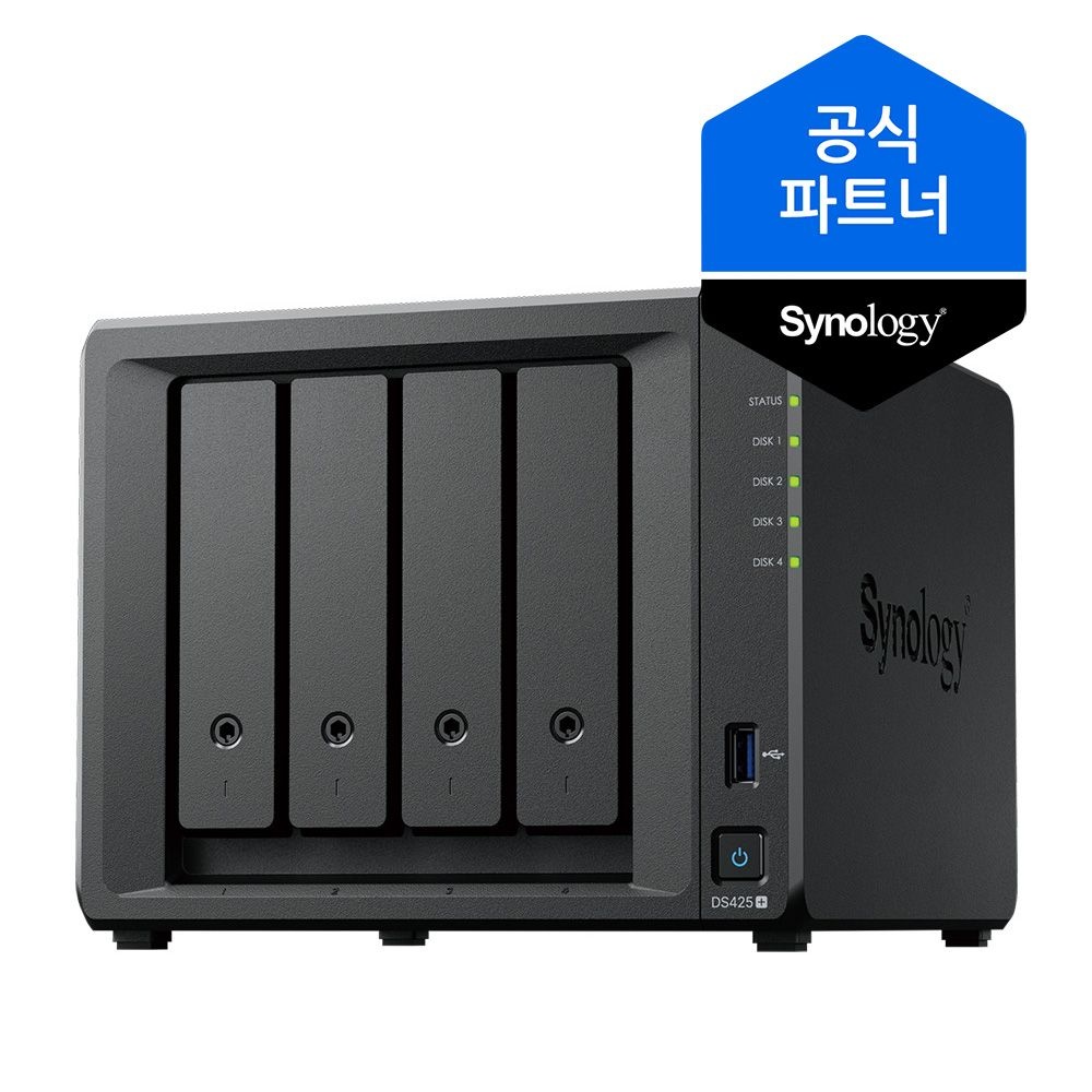 시놀로지 [10% 카드할인] 시놀로지 나스 DS425+ (4베이) 기업용 NAS구축 서버 케이스 (하드미포함)