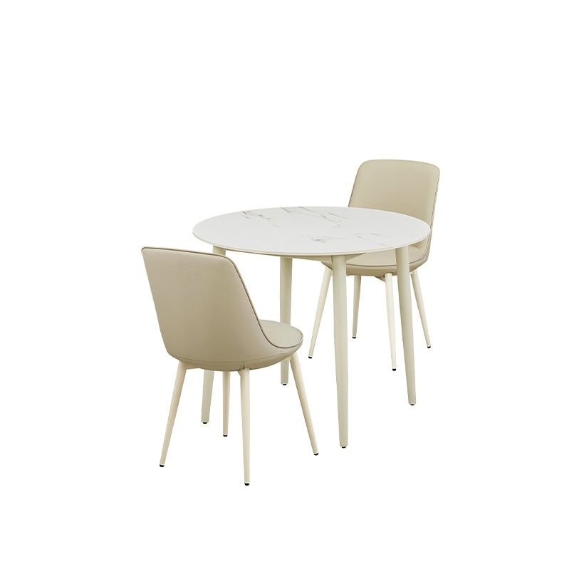 [10% 중복쿠폰] [희망일배송] 브로도 세라믹 원형식탁 2인세트 90cm 화이트_체어 2EA