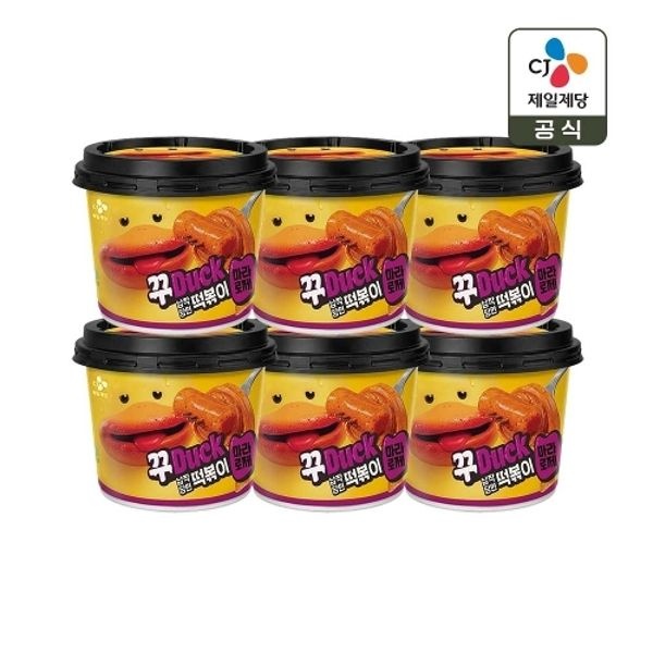 CJ 꾸덕 마라로제 납작당면 떡볶이 175g x6개
