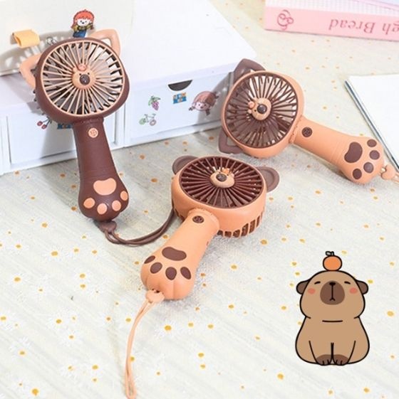 [오늘출발] 까코 카피바라 멀티 핸드 선풍기 휴대용 미니팬 USB 충전 캐릭터 소형 선풍기