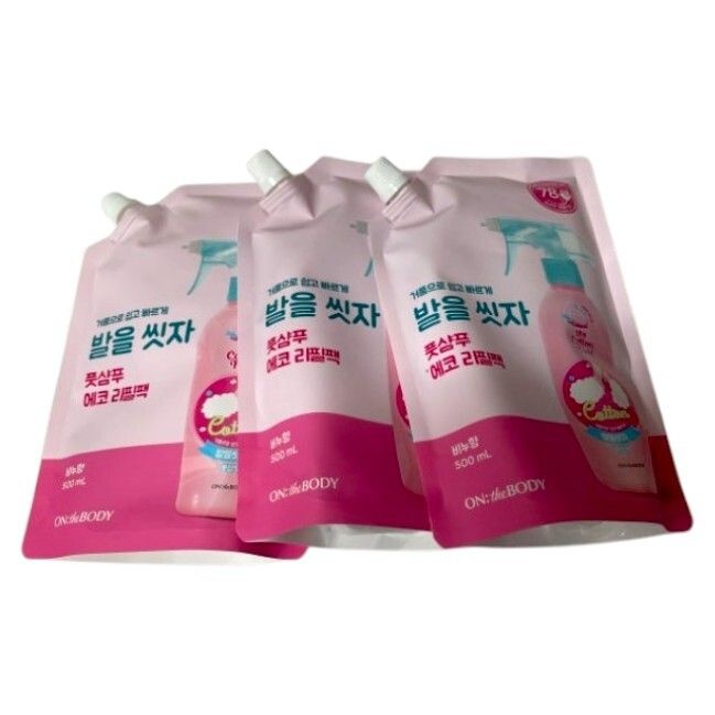 온더바디 코튼풋 발을씻자 풋샴푸 비누향 리필 500ml x 3개