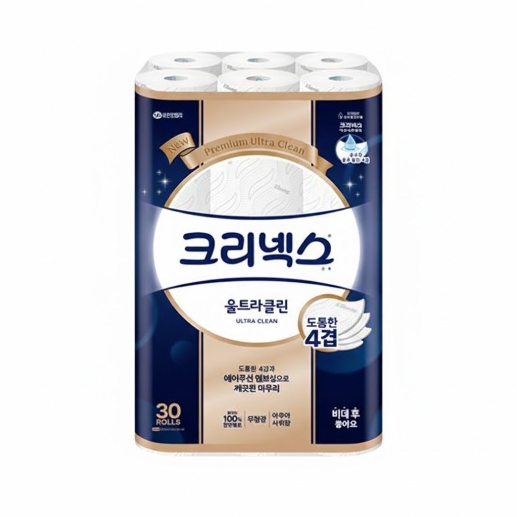 크리넥스 4겹 울트라클린 25M-30롤X1팩