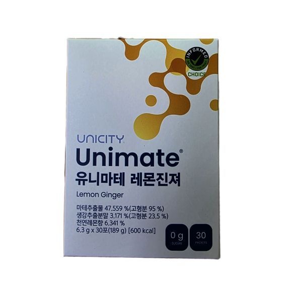 유니시티 유니마테 레몬진저(6.3gx30입) 189g - 바른생활 마테 레몬진저