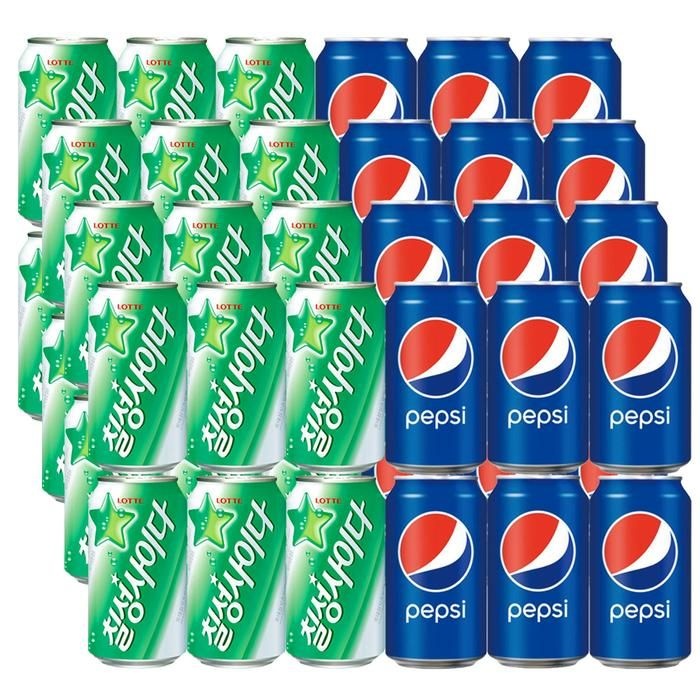 롯데 칠성사이다 업소용 355ml24캔+펩시콜라 업소용 355ml 24입