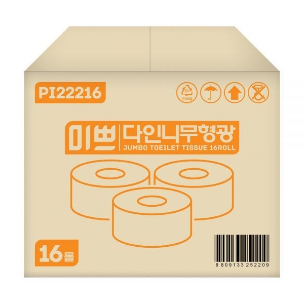미쁘 다인니무형광 16롤 점보롤화장지 무형광 업소용 팜파스