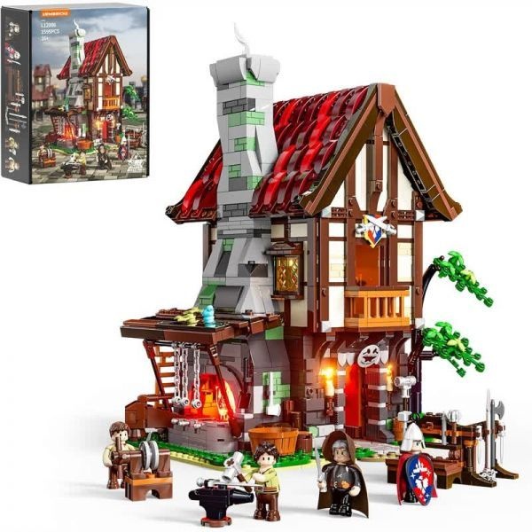[해외] 루미브릭 중세 대장간 하우스 LED 조명 블록 세트 1595pcs 성인 조립 장식