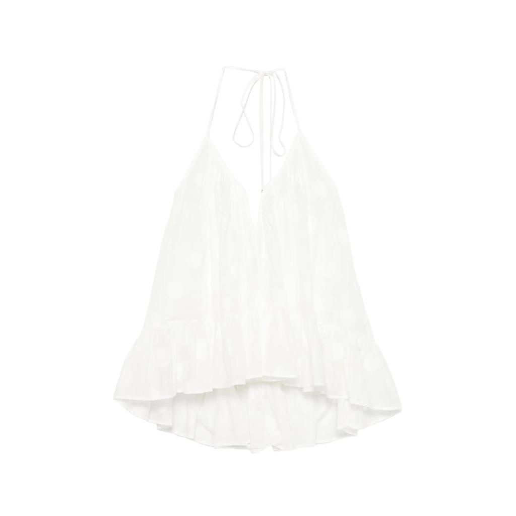 짐머만 Solstice polka dot ruffled blouse 12093614293256 TP724523232