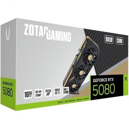 조텍 게이밍 지포스 살러드 COREOC 16GB GDDR7 그래픽 카드 블랙, ZOTAC 게이밍 지포스 RTX 5080 솔리드 코어, 1개, RTX5080