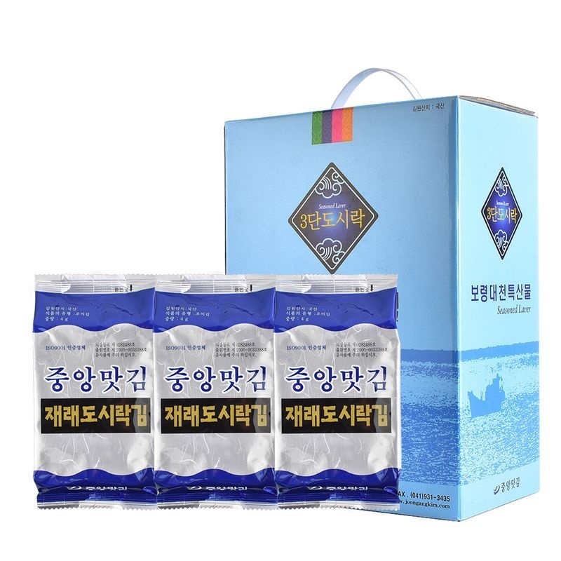 중앙맛김 보령 대천김 재래 도시락김 4g x 60봉/구운김 조미김