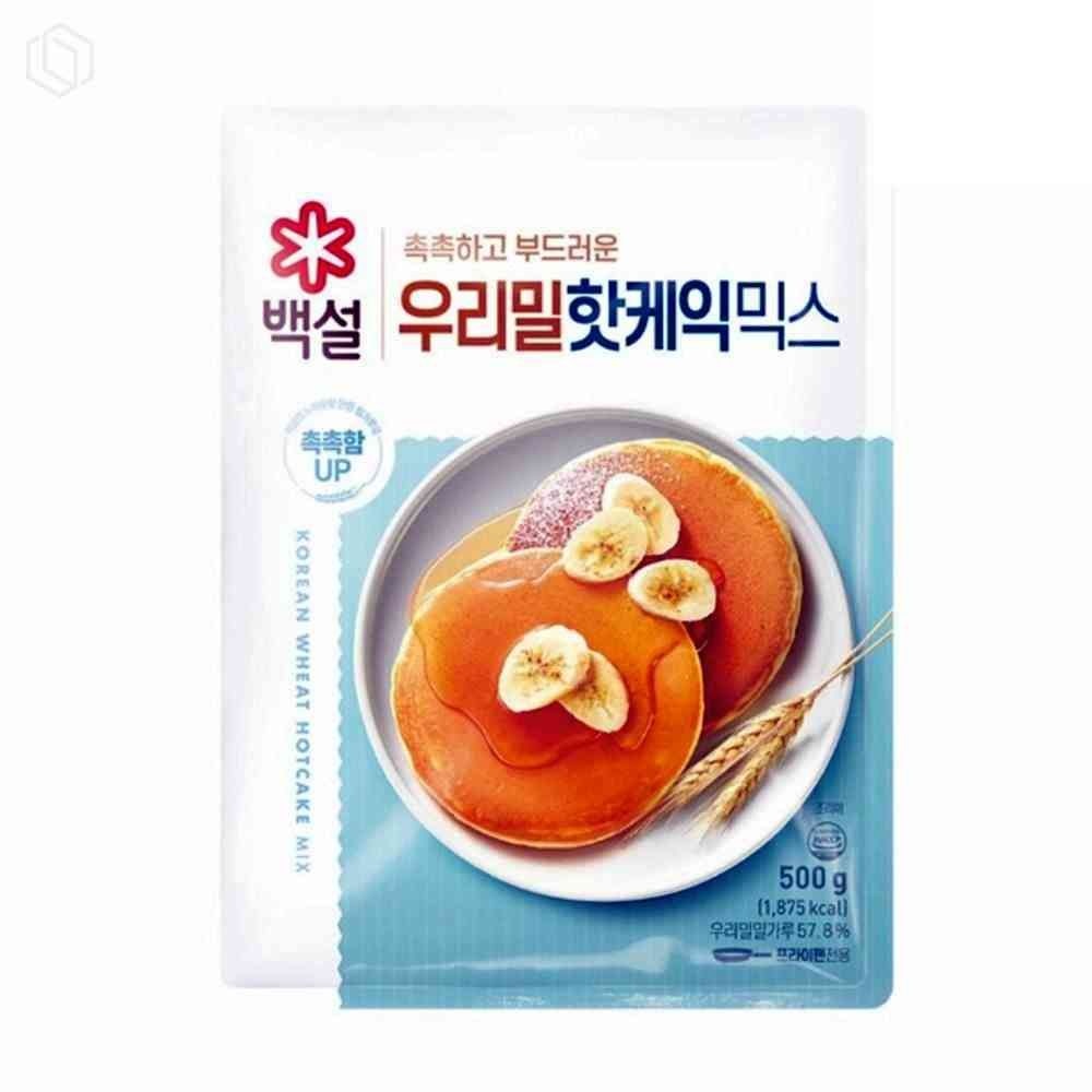우리밀 핫케익믹스 500G X 3개 우리밀팬케이크믹스 백설 홈베이킹가루