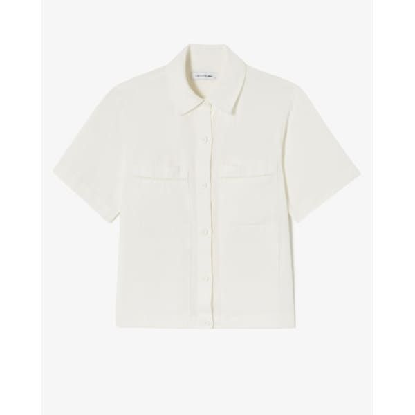 라코스테 여성 26SS 린넨 오픈워크 반팔 셔츠 CF197E-56G 70V 27L690 87Y203