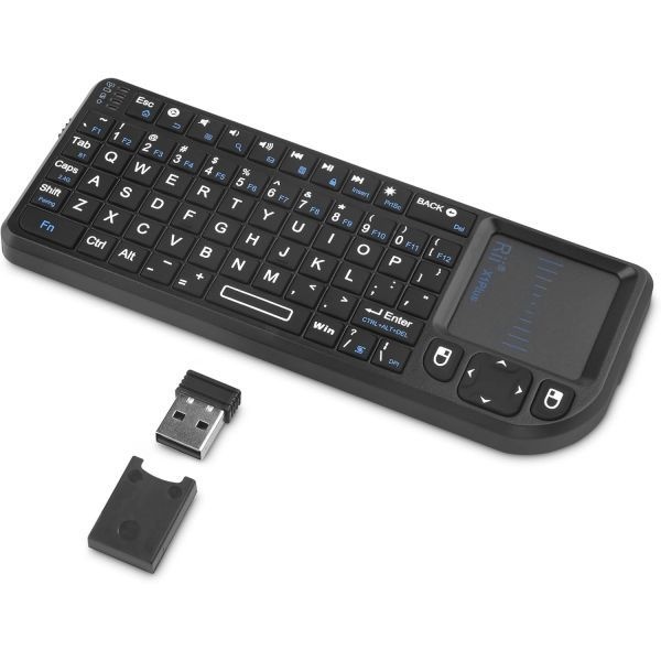 [해외] Rii 미니 블루투스 키보드 2.4G 휴대용 무선 백라이트 터치패드 포함 스마트 TV 구글 아마존 파이어 스틱 HTPC IPTV PC