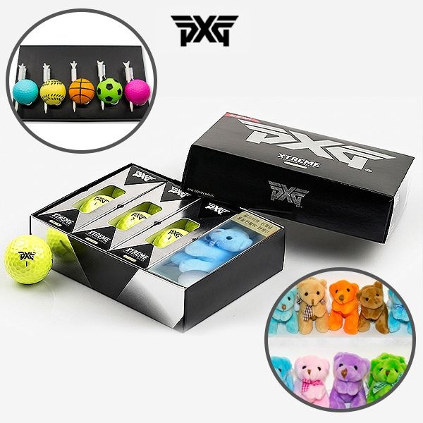 (현대Hmall) PXG 익스트림 투어 골프공 옐로우 3피스 9구 + 티 세트
