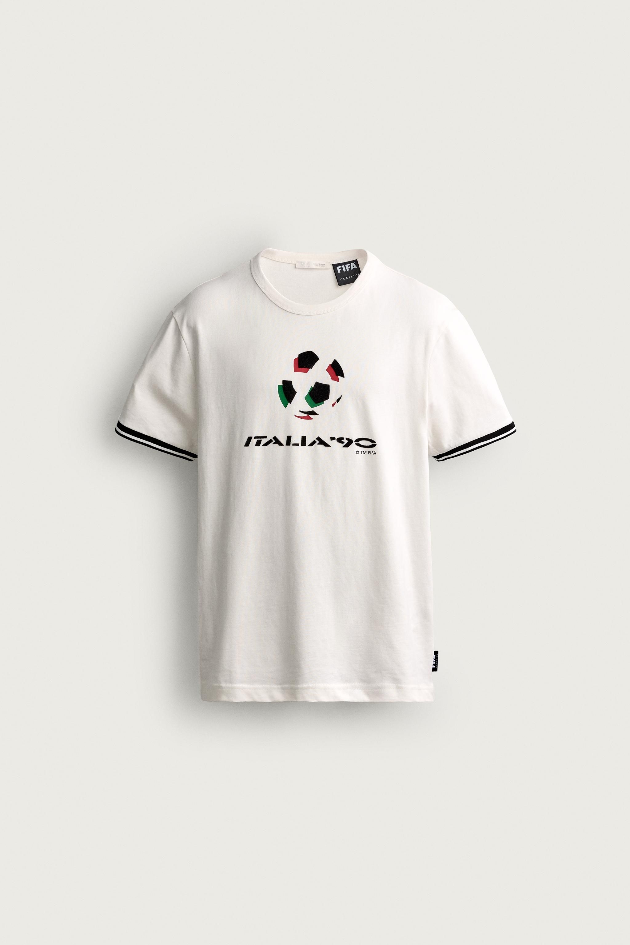 [해외] 자라 ZARA 자라 이탈리아 90 FIFA 월드컵 클래식 티셔츠 (명암 대비 디자인) 4087 535 250